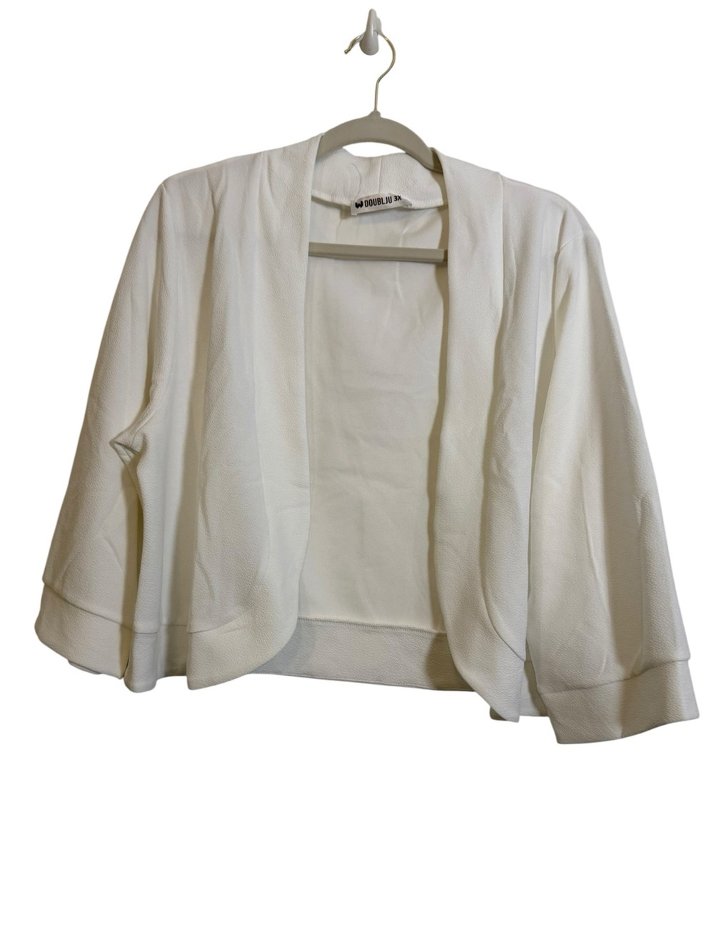 Doublju Cream Open-Front Short Jacket Sz 3X